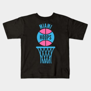 Retro Miami Hoops Pastel Logo Kids T-Shirt